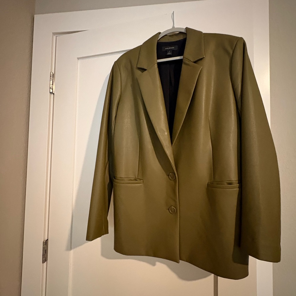 Faux leather blazer